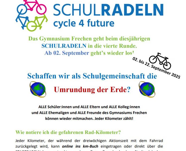 SCHULRADELN geht in die vierte Runde. Ab dem 02. September geht’s wieder los!